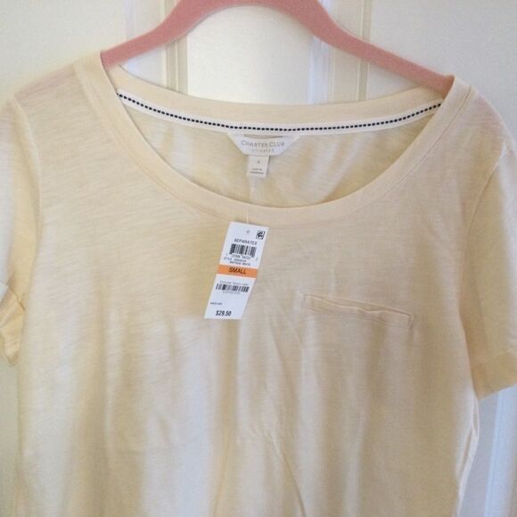 NWT Charter Club Women’s Sz S Cream PJ Top - Picture 3 of 7